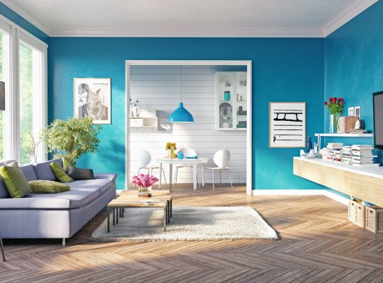 modern living room interior design. 3D rendering concept