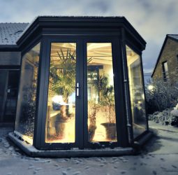 terasse et veranda sous la neige